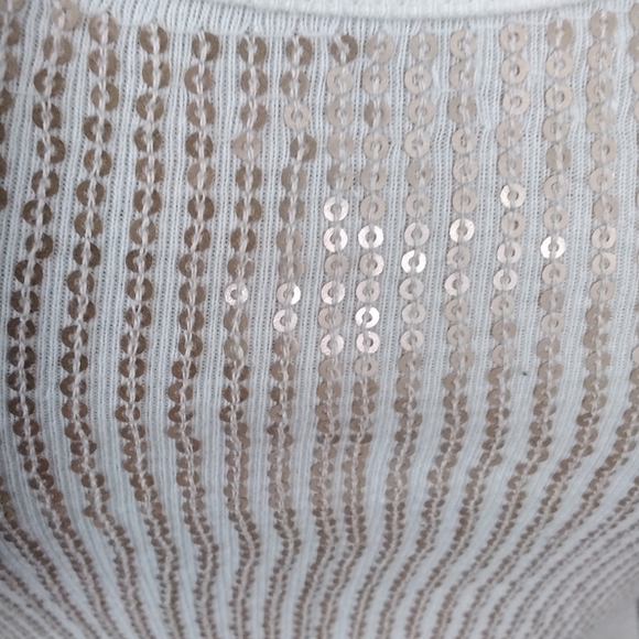 Express Ivory with Sequins Casual Tank Top - Picture 4 of 12